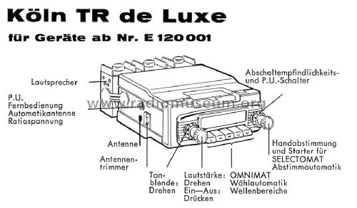 Köln TR de Luxe ab E 120001; Blaupunkt Ideal, (ID = 1028548) Car Radio