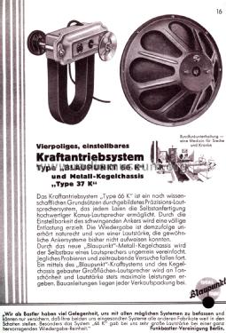Kraft-Antriebssystem 66K; Blaupunkt Ideal, (ID = 1741717) Speaker-P