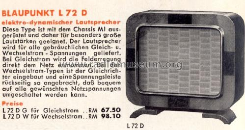 L72DW; Blaupunkt Ideal, (ID = 1378884) Speaker-P
