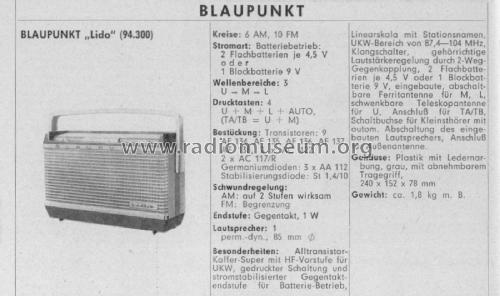 Lido 94300; Blaupunkt Ideal, (ID = 2021728) Radio