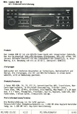 London RDM 42; Blaupunkt Ideal, (ID = 1853956) Car Radio