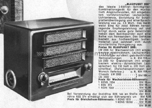 LW2000; Blaupunkt Ideal, (ID = 1001691) Radio