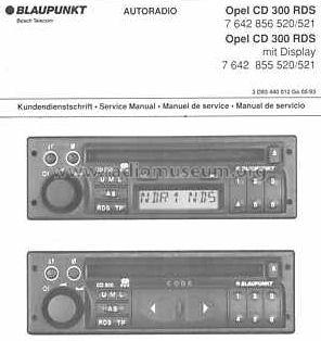 Opel CD 300 RDS 7 642 855 520/521; Blaupunkt Ideal, (ID = 800706) Car Radio