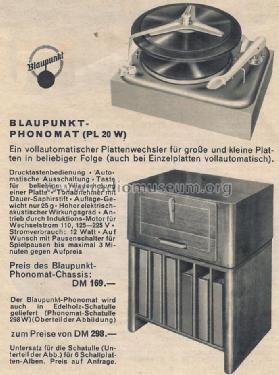 Phonomat PL20W; Blaupunkt Ideal, (ID = 1443882) R-Player