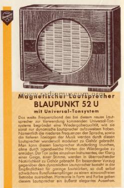 Spezialgehäuse 52U; Blaupunkt Ideal, (ID = 1270075) Lautspr.-K