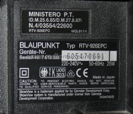 Video Cassette Recorder RTV-926 HiFi; Blaupunkt Ideal, (ID = 1365348) Ton-Bild