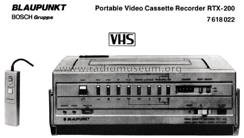 Portable Video Cassette Recorder RTX-200 / 7 618 022; Blaupunkt Ideal, (ID = 1959663) R-Player