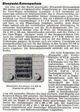 A51EM; Blaupunkt Ideal, (ID = 2639139) Car Radio