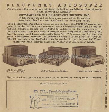 A52KU; Blaupunkt Ideal, (ID = 2688273) Car Radio