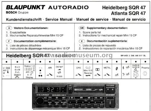 Atlanta SQR 47 7.645.886.010; Blaupunkt Ideal, (ID = 2554121) Car Radio