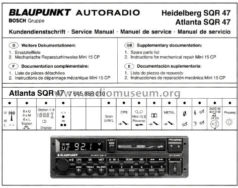 Atlanta SQR 47 7.645.886.010; Blaupunkt Ideal, (ID = 2554125) Car Radio