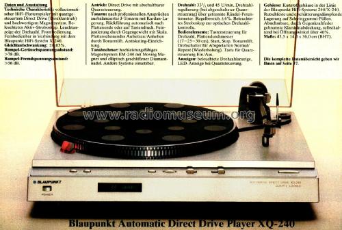 Automatic Direct Drive XQ-240 7.620.510; Blaupunkt Ideal, (ID = 2601080) R-Player