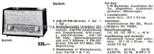 Ballett 21050; Blaupunkt Ideal, (ID = 2593889) Radio