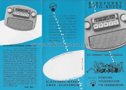 Blaupunkt Auto-Super , Prospekt ; Blaupunkt Ideal, (ID = 2789763) Paper