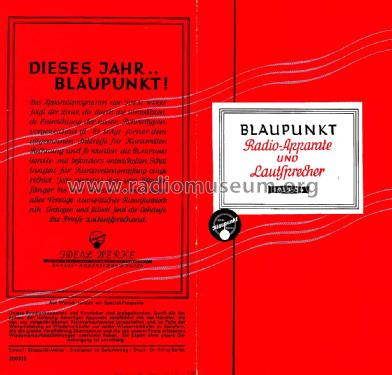 Blaupunkt Radio-Apparate und Lautsprecher 1933-34 ; Blaupunkt Ideal, (ID = 2841490) Paper