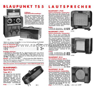 Blaupunkt Radio-Apparate und Lautsprecher 1933-34 ; Blaupunkt Ideal, (ID = 2841493) Paper
