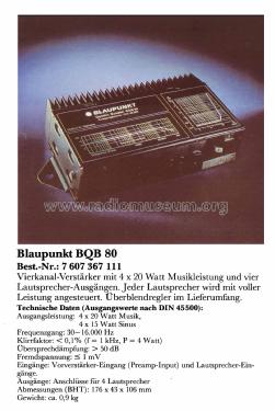 Booster BQB 80 7.607.367.100 /110 /111; Blaupunkt Ideal, (ID = 2046205) Ampl/Mixer