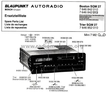 Boston SQM 27 7.646.842.010; Blaupunkt Ideal, (ID = 2552782) Car Radio