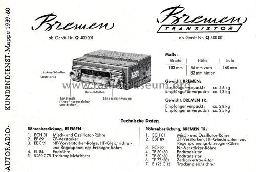Bremen ab Q 400001; Blaupunkt Ideal, (ID = 2732772) Car Radio