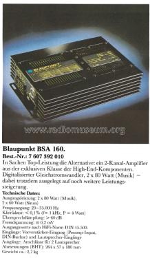 Fold guide native BSA 160 7 607 392 010 Ampl/Mixer Blaupunkt Ideal, Berlin, später