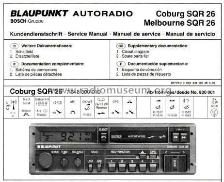 Coburg SQR 26 7.645.890.010; Blaupunkt Ideal, (ID = 2553654) Car Radio