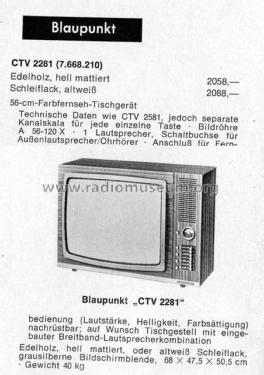 CTV2281 Ch= 7.668.210; Blaupunkt Ideal, (ID = 2806017) Television