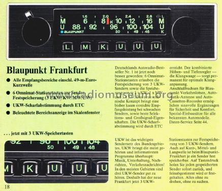 Frankfurt 7.636.642.010; Blaupunkt Ideal, (ID = 2942713) Car Radio