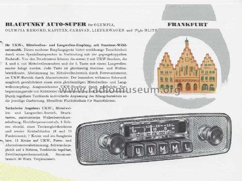 Frankfurt ab K 150001; Blaupunkt Ideal, (ID = 2719816) Car Radio