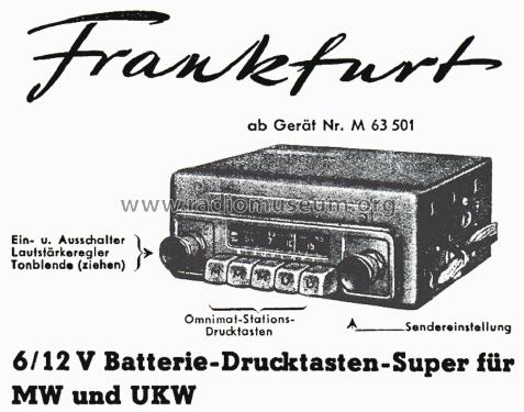 Frankfurt ab M 63501; Blaupunkt Ideal, (ID = 2875269) Car Radio