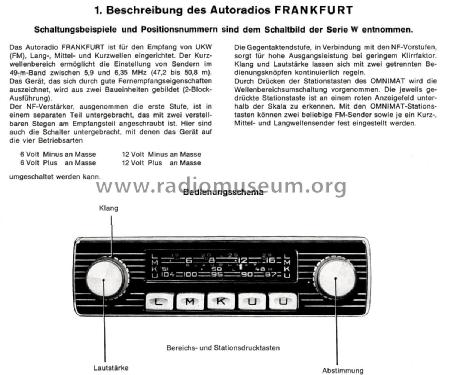 Frankfurt ab W 100001; Blaupunkt Ideal, (ID = 2523937) Car Radio