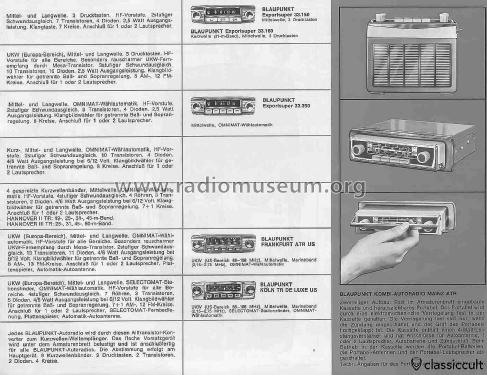 Frankfurt ATR US ab U 510001; Blaupunkt Ideal, (ID = 2805782) Autoradio