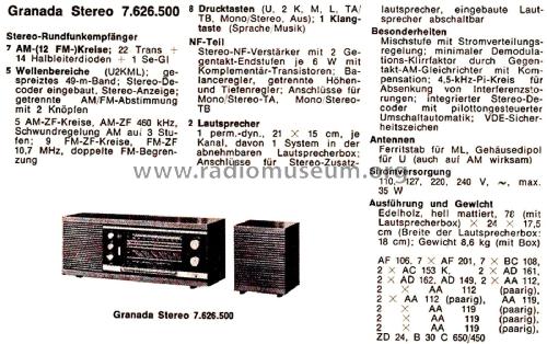 Granada Stereo 7.626.500; Blaupunkt Ideal, (ID = 2596667) Radio