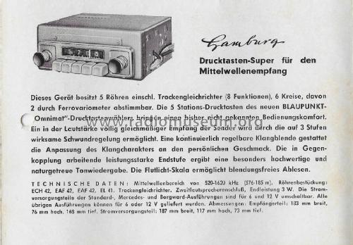 Hamburg ; Blaupunkt Ideal, (ID = 3119407) Car Radio