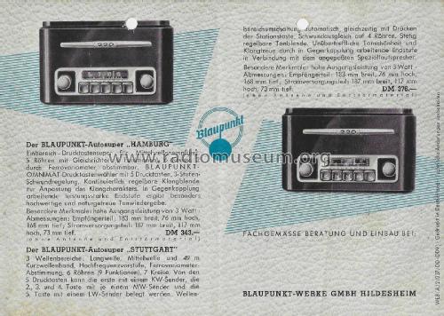 Hamburg ; Blaupunkt Ideal, (ID = 3119409) Car Radio