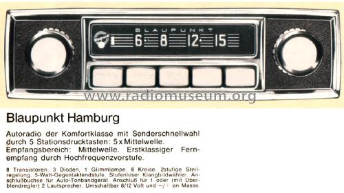 Hamburg 7637300 ab Y 100001; Blaupunkt Ideal, (ID = 2521392) Car Radio