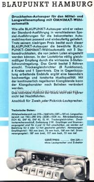 Hamburg ab R 10001; Blaupunkt Ideal, (ID = 2097101) Car Radio