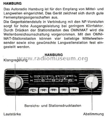 Hamburg ab W 350001; Blaupunkt Ideal, (ID = 2523729) Car Radio