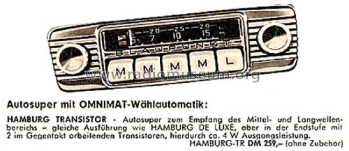 Hamburg Transistor ab D 150001; Blaupunkt Ideal, (ID = 2510569) Car Radio