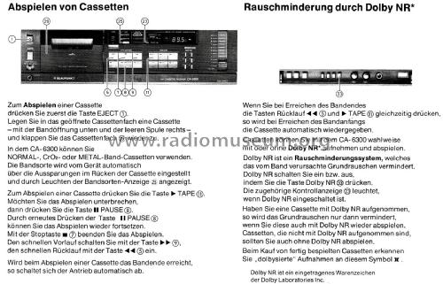 HiFi Cassette Receiver CA-6300 7 623 110; Blaupunkt Ideal, (ID = 2602126) Radio