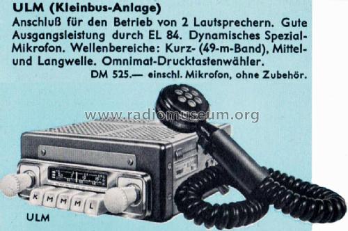 Kleinbusanlage Ulm I ; Blaupunkt Ideal, (ID = 2101603) Car Radio