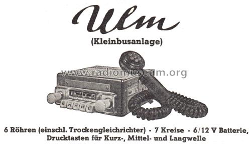 Kleinbusanlage Ulm I ; Blaupunkt Ideal, (ID = 2732229) Car Radio