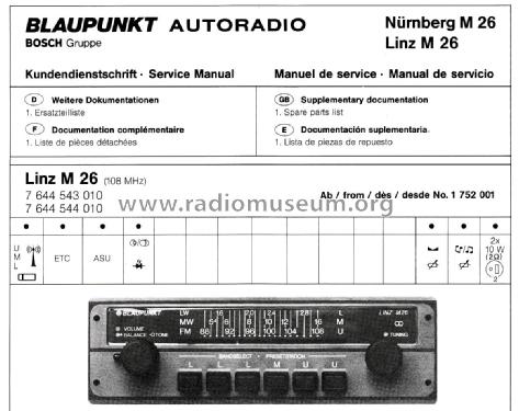 Linz M 26 7.644.543.010; Blaupunkt Ideal, (ID = 2555218) Car Radio