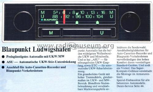 Ludwigshafen 7.636.320 /324 /327; Blaupunkt Ideal, (ID = 2555556) Car Radio