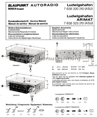 Ludwigshafen Arimat 7.638.323.210; Blaupunkt Ideal, (ID = 2700436) Car Radio