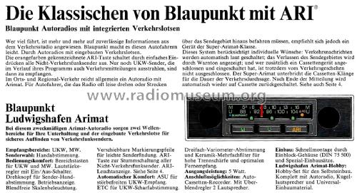 Ludwigshafen Arimat 7.638.323.210; Blaupunkt Ideal, (ID = 2700439) Car Radio