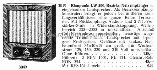 LW300 ; Blaupunkt Ideal, (ID = 2581448) Radio