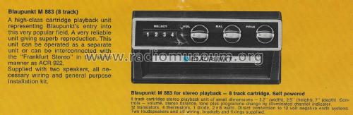 8-Track Player M883 ; Blaupunkt Ideal, (ID = 2694212) R-Player