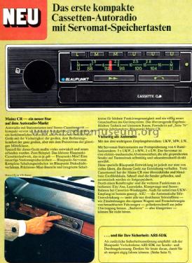 Mainz CR 7.636.982.010; Blaupunkt Ideal, (ID = 2211744) Car Radio