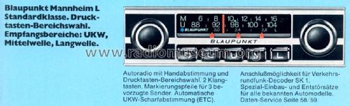 Mannheim L 7.632.330 ab 5020501; Blaupunkt Ideal, (ID = 2103009) Car Radio