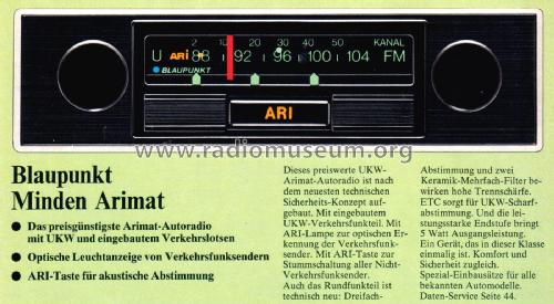 Minden Arimat 7.636.313 ab 2550110; Blaupunkt Ideal, (ID = 2210113) Car Radio